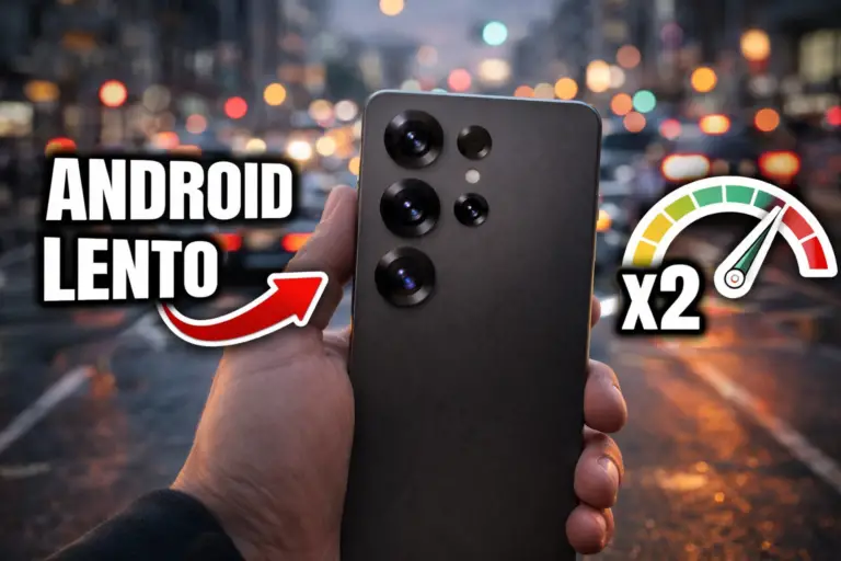 Android lento: teléfono Android con problemas de rendimiento y método para acelerarlo al doble de velocidad en 2026