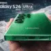 Diseño filtrado del Samsung Galaxy S26 Ultra 2026 mostrando su cuerpo verde, cámaras traseras y nuevo puerto inferior