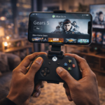 suario jugando títulos de Xbox en un iPhone mediante la nueva tienda oficial de Xbox en iOS en 2026
