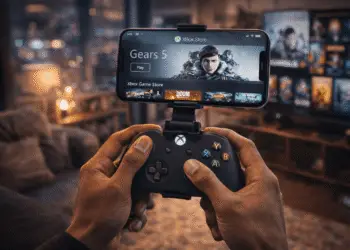 suario jugando títulos de Xbox en un iPhone mediante la nueva tienda oficial de Xbox en iOS en 2026