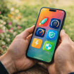 Persona usando un móvil Android con apps abiertas para acelerar Android y mejorar el rendimiento del teléfono.