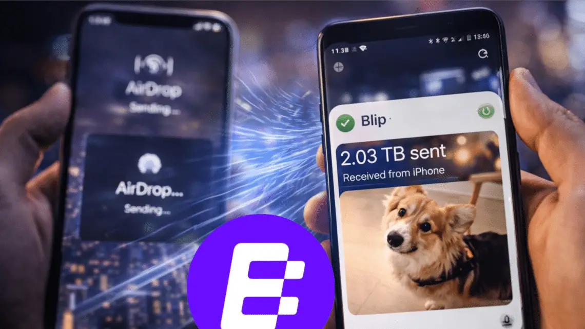 Blip transfiriendo terabytes de archivos entre un Android y un iPhone superando a AirDrop