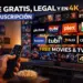 Cine gratis, legal y en 4K: 8 aplicaciones que demuestran que no hace falta pagar suscripción en 2026 13 Televisor mostrando plataformas de cine gratis y legal en 4K sin suscripción como Pluto TV, Tubi y Plex