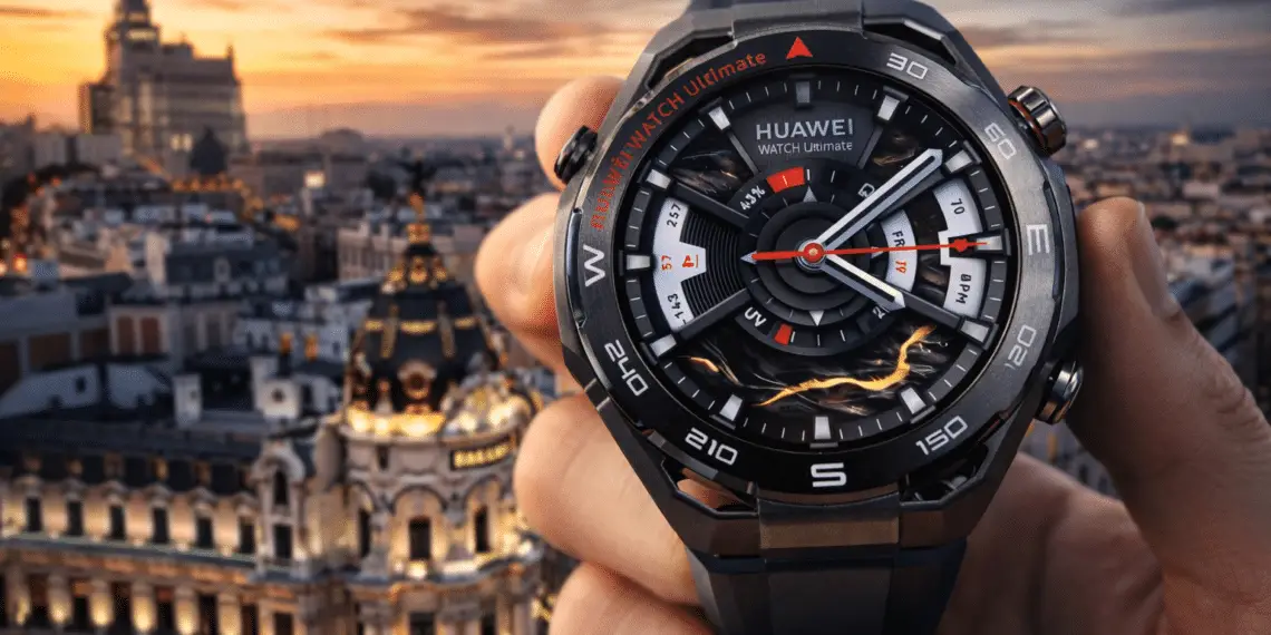 Smartwatch de Huawei fabricado en metal líquido presentado en Madrid, diseño premium ultra resistente que desafía al titanio