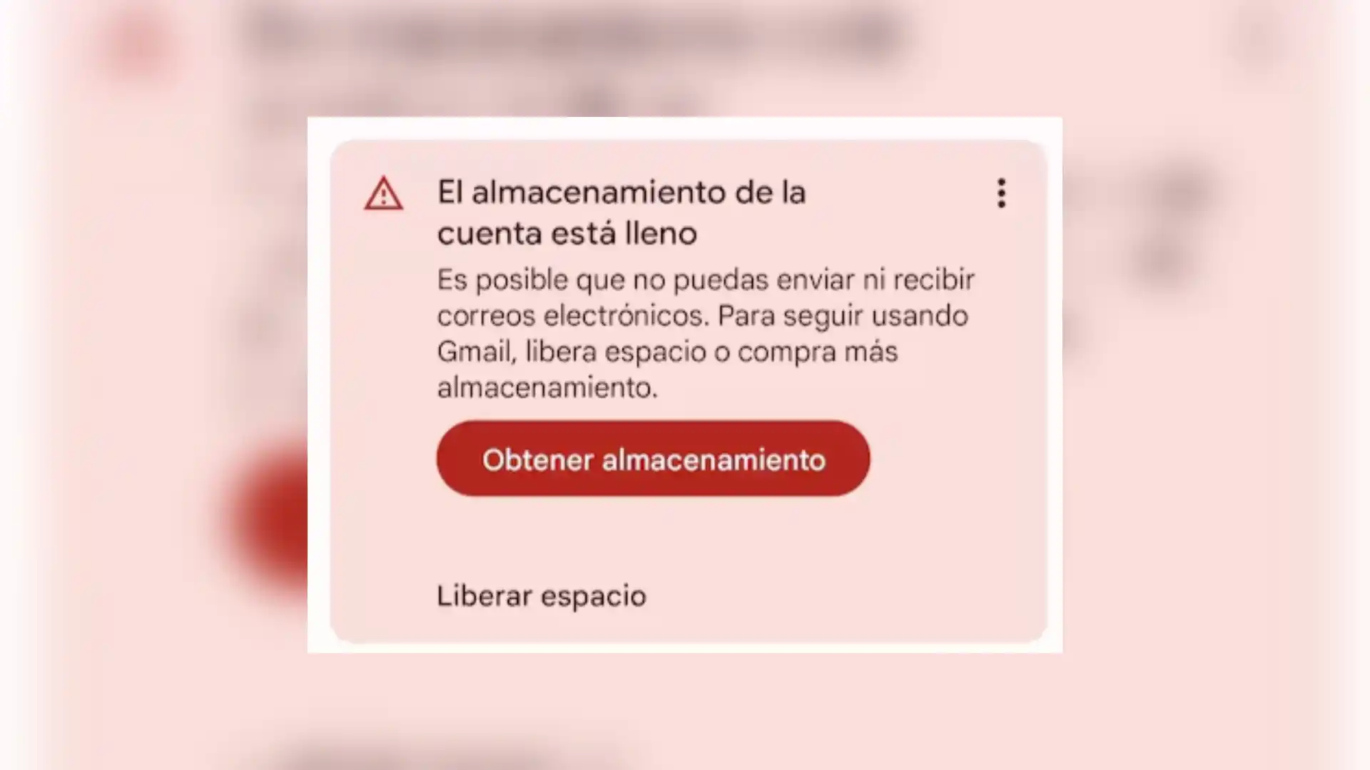 Cuenta de Google con el almacenamiento lleno