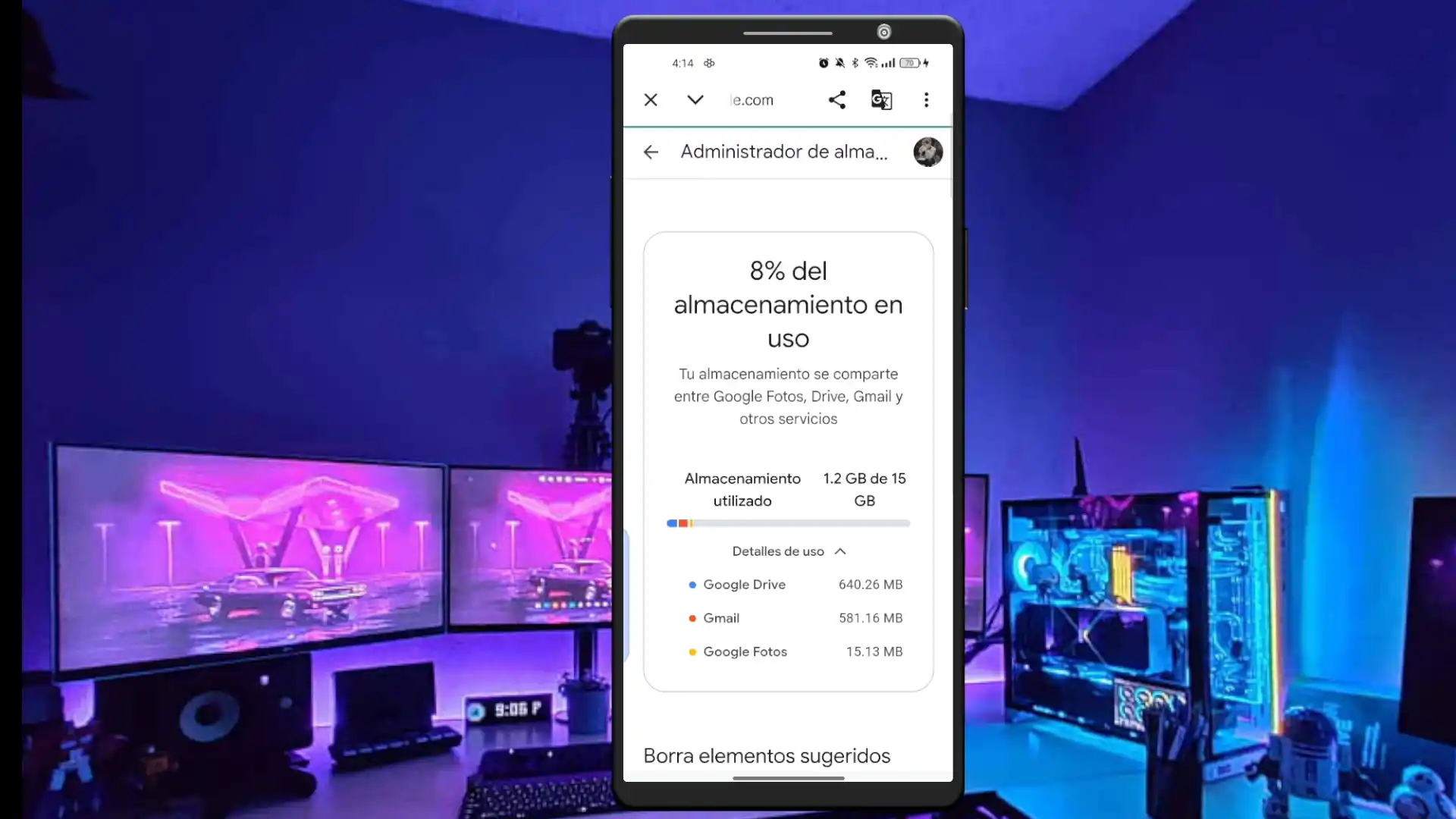 Análisis del almacenamiento de Google