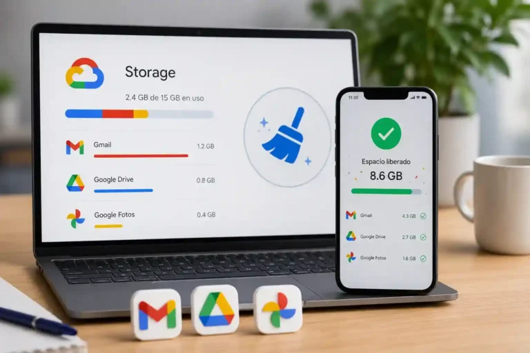 Cómo liberar espacio en una cuenta de Google con Gmail, Drive y Google Fotos